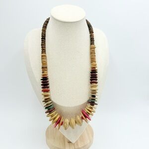 Vintage African HANDCRAFTED WOODEN BEAD Necklace
